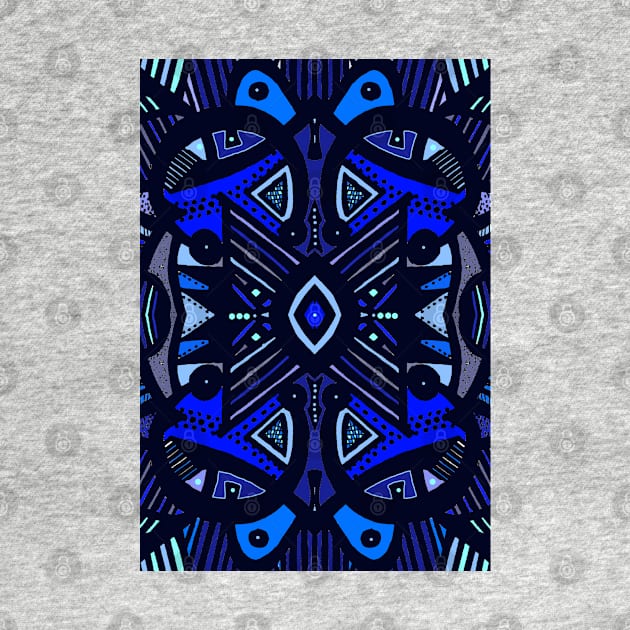 Midnight Blue African Abstract Design by Tony Cisse Art Originals
